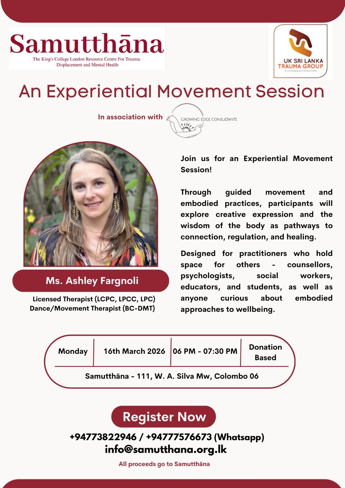 An Experiential Movement Session flyer
